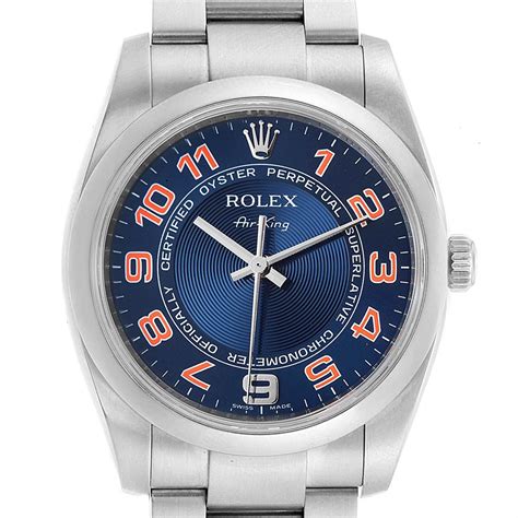 rolex airking blue dial|rolex air king price chart.